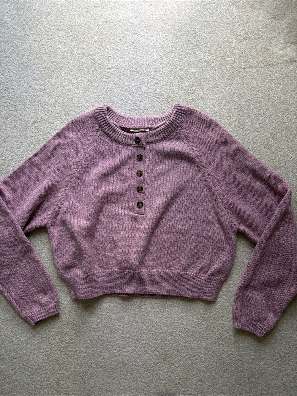 Cozy Henley Knit Sweater - Sz.Med